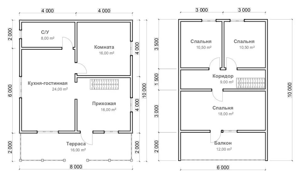 Каркасные дома 10х8 с мансардой - проекты, фото, цены, строительство - ДомоЦентр