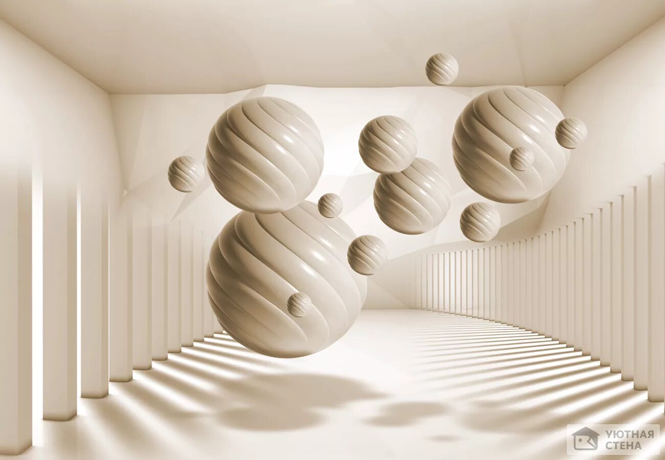 Фотообои шарами. 3д фотообои шары для стен. Обои шары 3д в интерьере. Фотообои 3д стена. Шары в пространстве.
