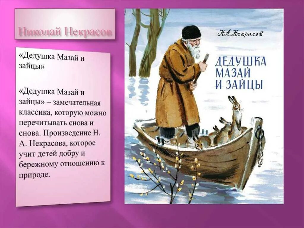 Стихотворений некрасова дедушка. Н.А. Некрасова "дед Мазай и зайцы". Некрасова н.а. «дедушка Мазай и зайцы»,.