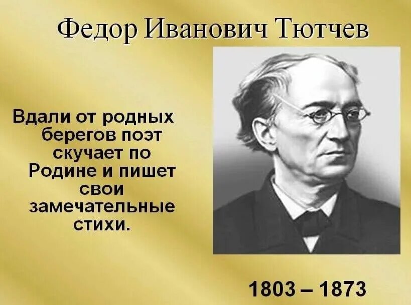 Фёдор Иванович Тютчев. Фёдор Иванович Тютчев годы жизни.