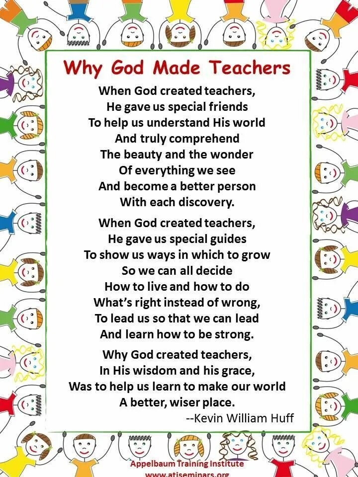 Teacher poem. Why God made teachers. When God created teachers. Why God created teachers. English poems about teachers.