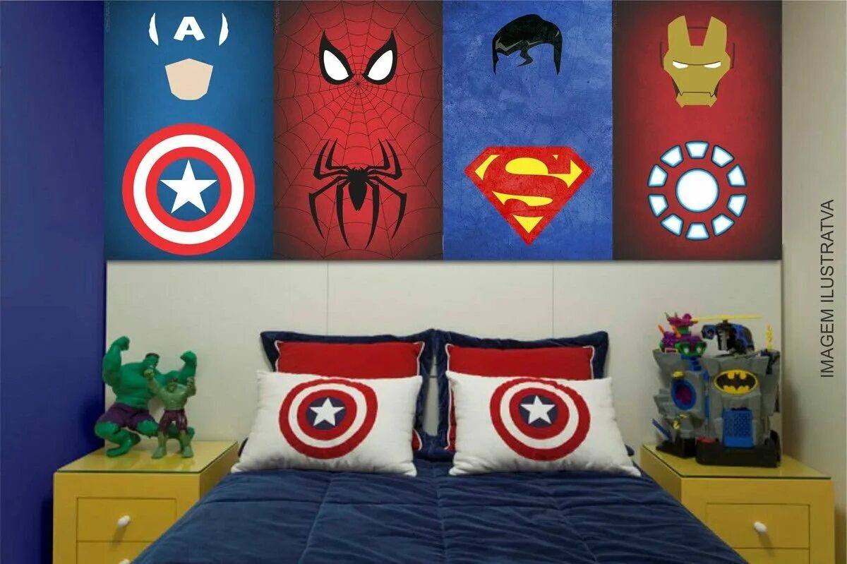 Комната марвел. Комната в стиле супергероев. Спальня для мальчиков в стиле супергероев. Детская в стиле супергероев. Комната в стиле Марвел.