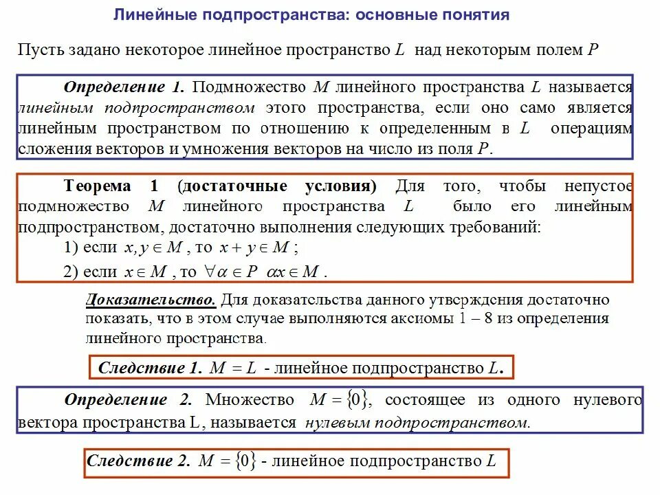 Является ли множество подпространством