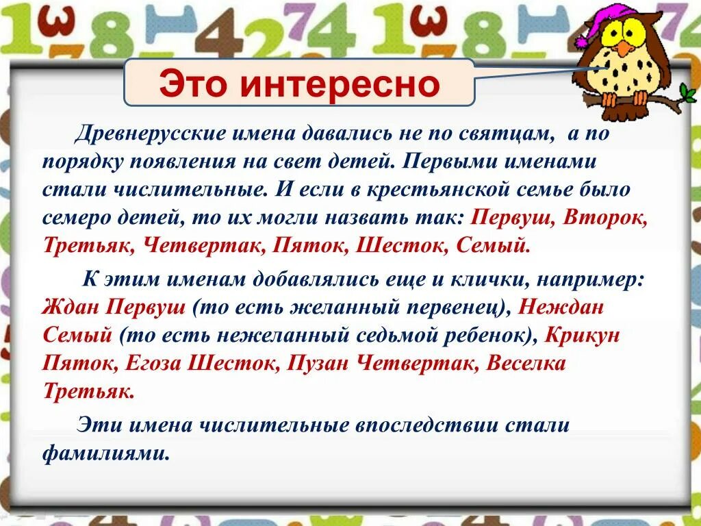 Древнерусские числительные названия. Интересная история о числительных. Имя числительное. История русских числительных.