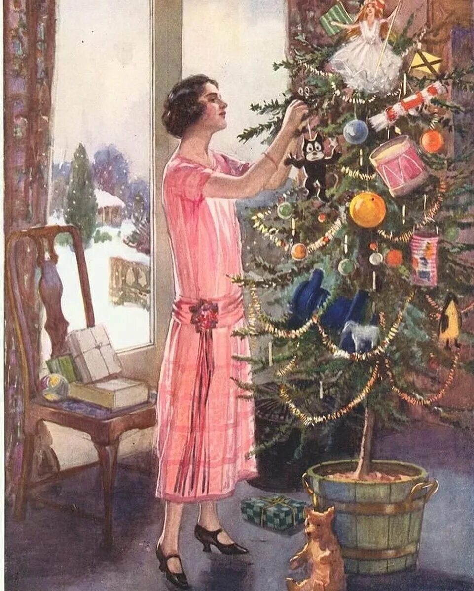 Елка винтаж. Куприн тапер ёлка. &quot;рождественская елка&quot; художник: marcel rieder, 1898. татьяна еремина предновогодние хлопоты. татьяна еремина предновогодние хлопоты 1953.