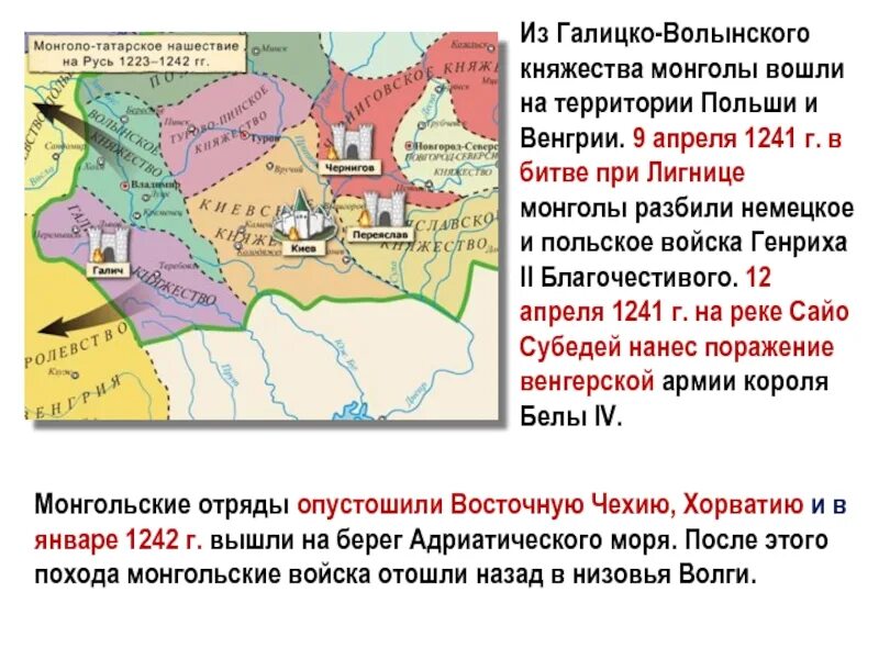 Поход монголо татар на русь возглавил. Монголо-татарское Нашествие 1223-1242. Монгольское Нашествие на Русь. Татарское Нашествие на Русь. Карта монголо-татарское Нашествие на Русь 1223-1242.