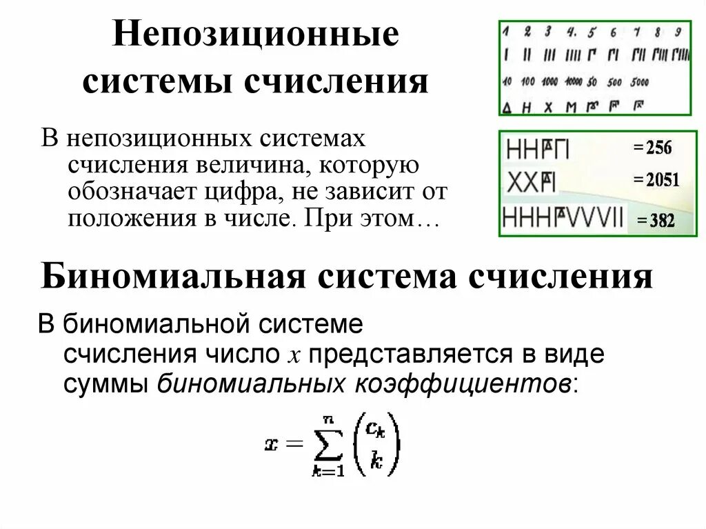 Фибоначчиеву систему счисления. Непозиционная система счисления. непозиционная система исчисления. биномиальная система счисления. непозиционная система счисления это в информатике.