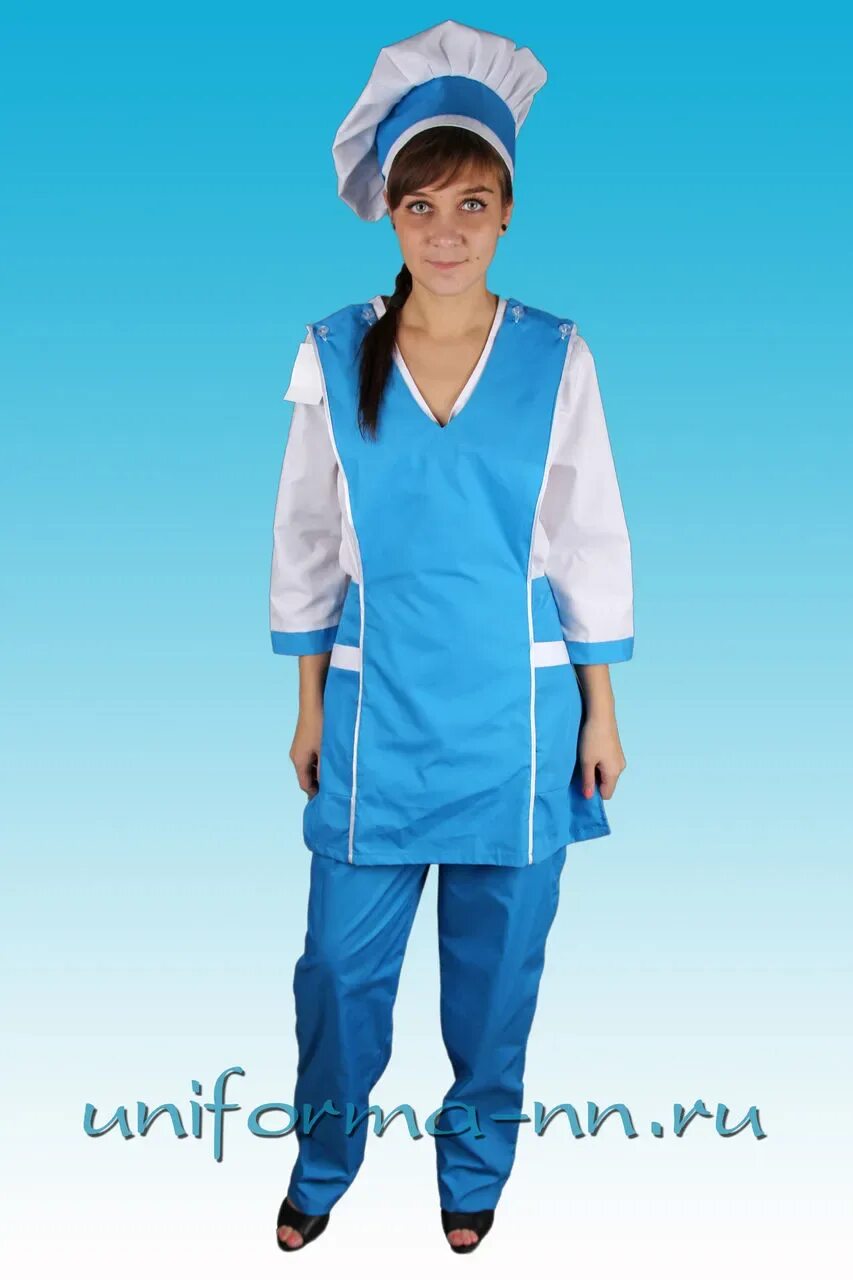 (цв. Костюм повара женский. Санитарная одежда повара. Костюм для кухонного работника. Форма спецодежда повара.