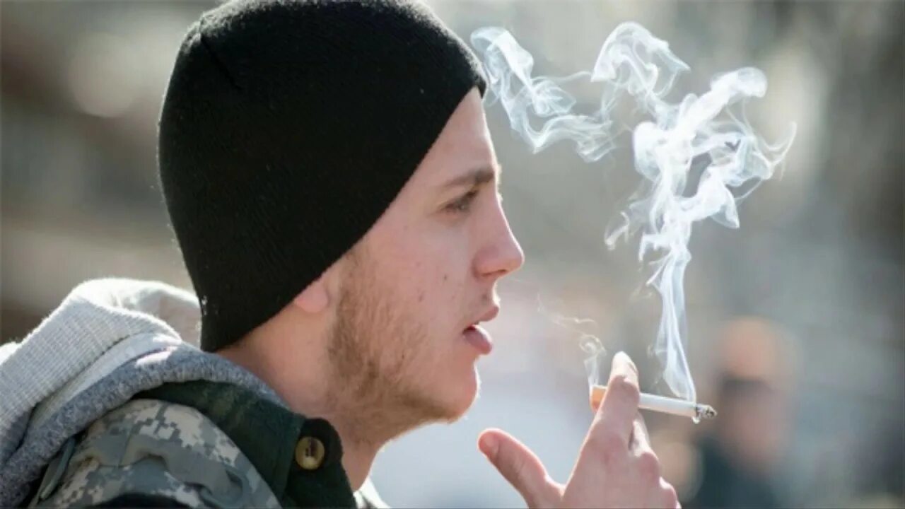 With smoke that goes up