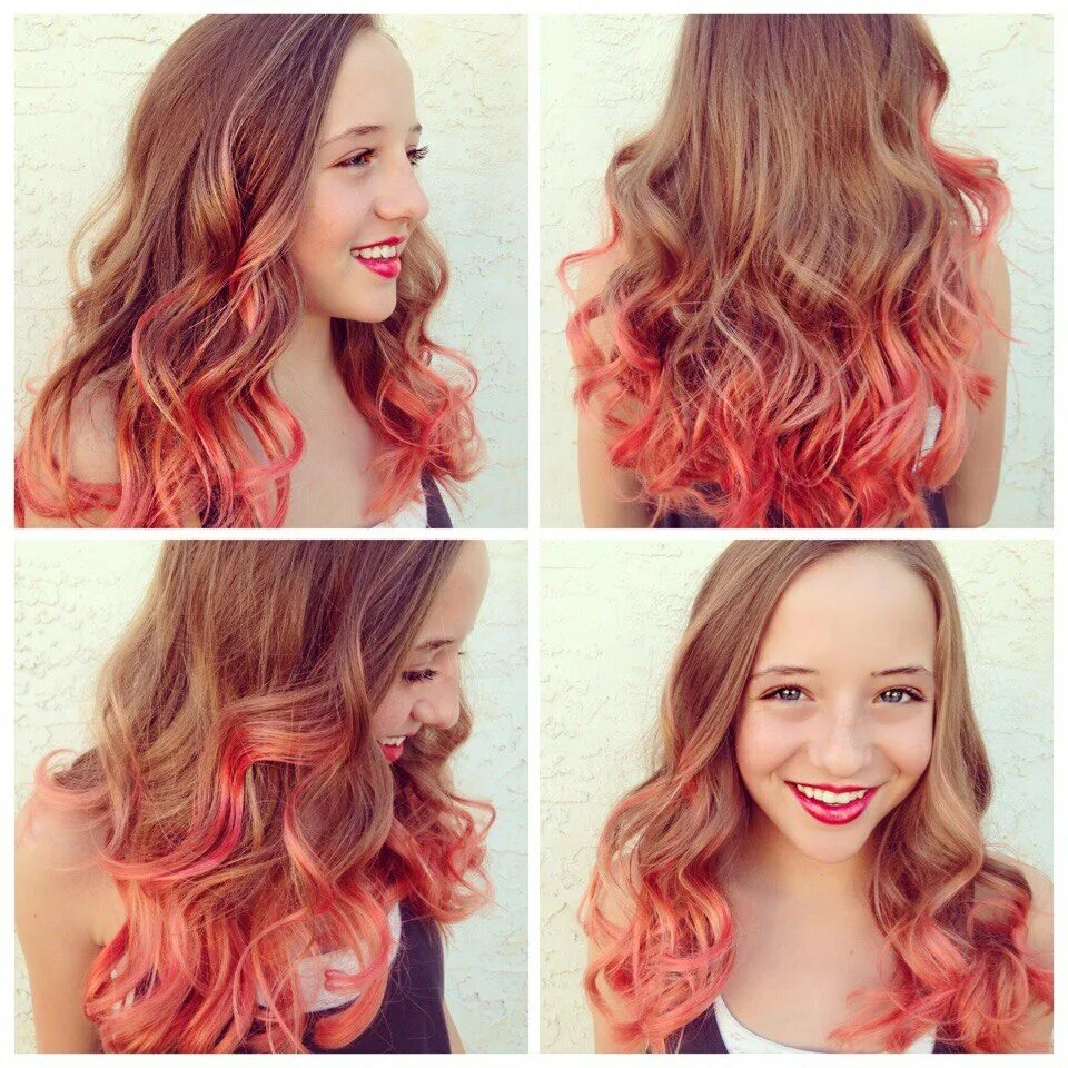 Окрашивание для подростка девочки. Омбре на волосах. Пряди разноцветные для девочек. Антоцианин неон. Розовые пряди.