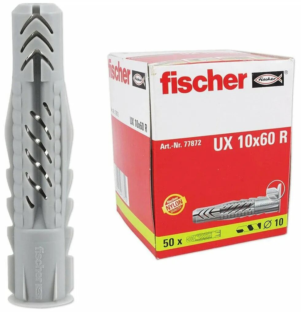 дюбель универсальный fischer ux. дюбель универсальный ux 10х60 fischer. дюбель универсальный fischer ux 12x70 (25 шт. дюбель универсальный fischer ux 10x60 без кромки, нейлон (50/50). дюбель универсальный fischer ux.