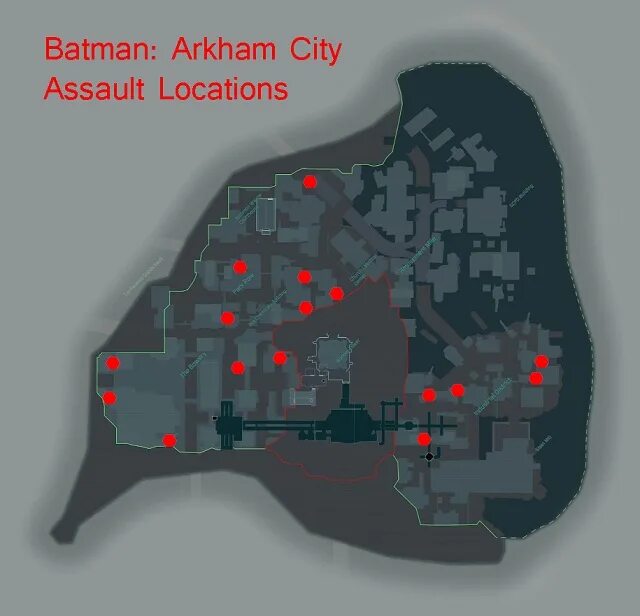 Карта бэтмена аркхем. Batman Arkham City карта. Batman Arkham City насилие в Аркхэме карта. Batman Arkham City карта города. Карта Аркхем Сити.