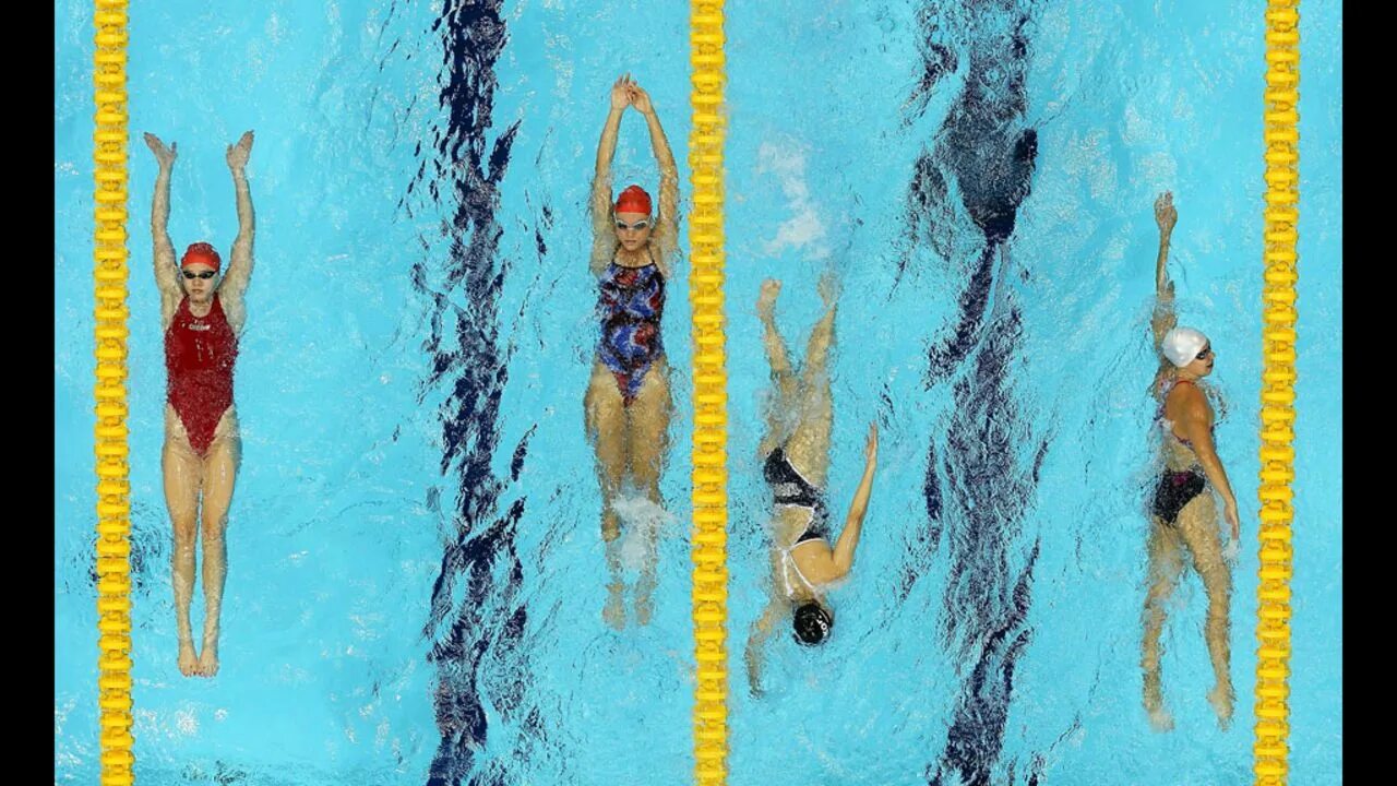Плавание (спорт). Олимпийские соревнования по плаванию. Первые соревнования пловцов. Соревнования по плаванию вид сверху.