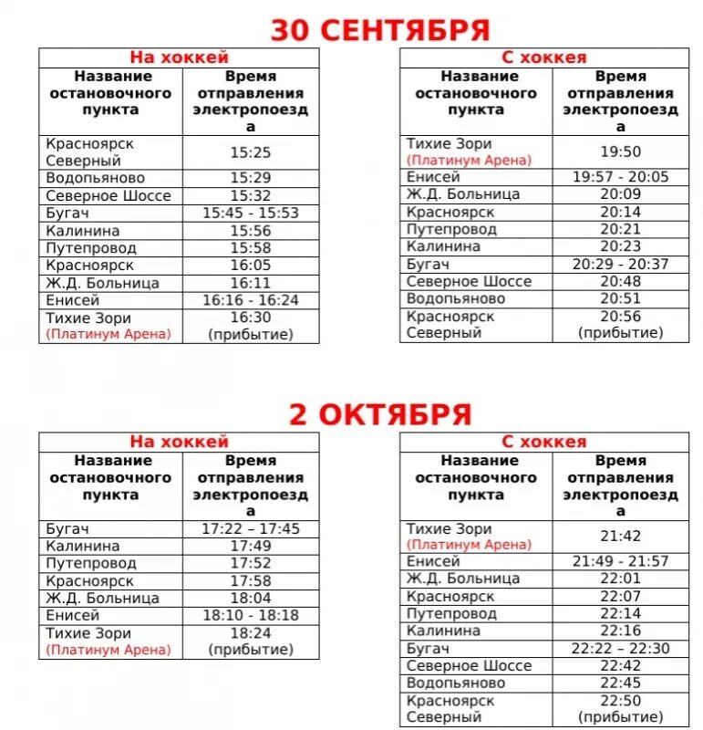 Пригородные электрички расписание красноярск