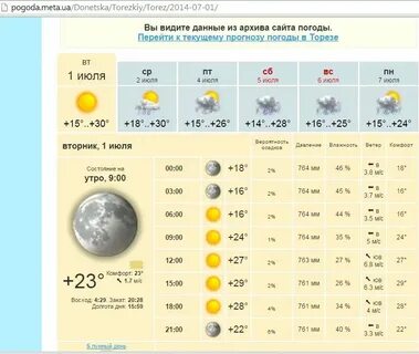 Погода на завтра торез