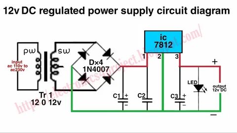 12v regulated power supply schematic