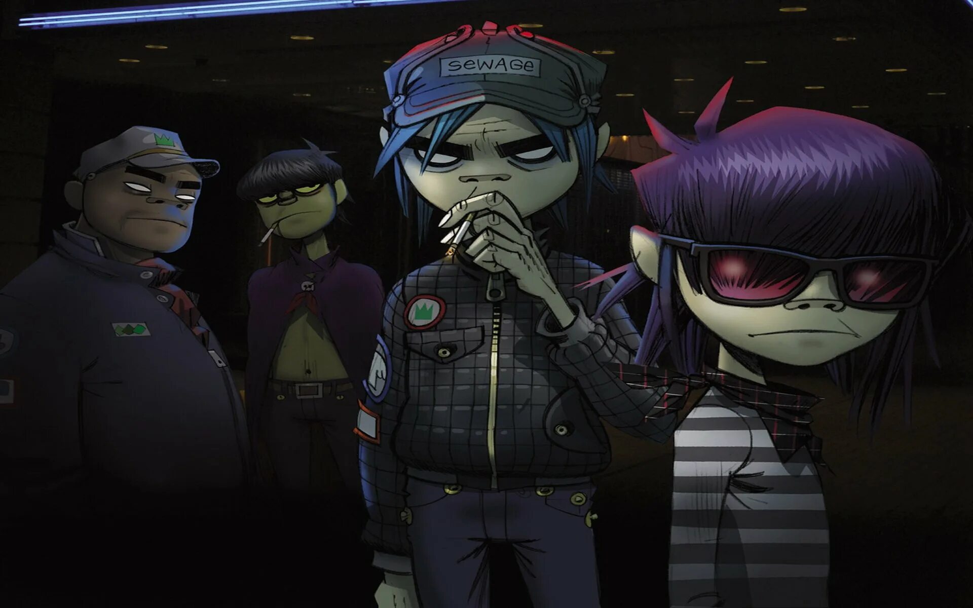 Gorillaz фото в живую. Gorillaz с инструментами. Арт гарилаз басист. Заставка на экран горилаз. Gorillaz be happy