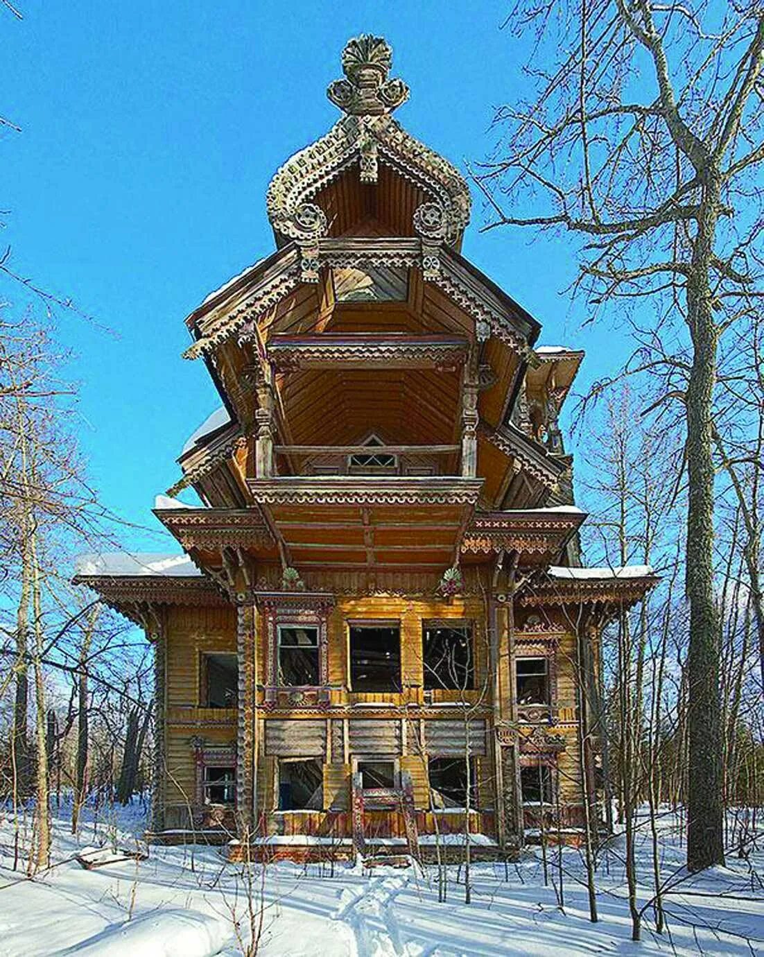 Самое большое деревянное здание. «Терем» (Архитектор и.п. Ропет, 1873). Терем Осташево. Терем в Погорелово Костромской области.