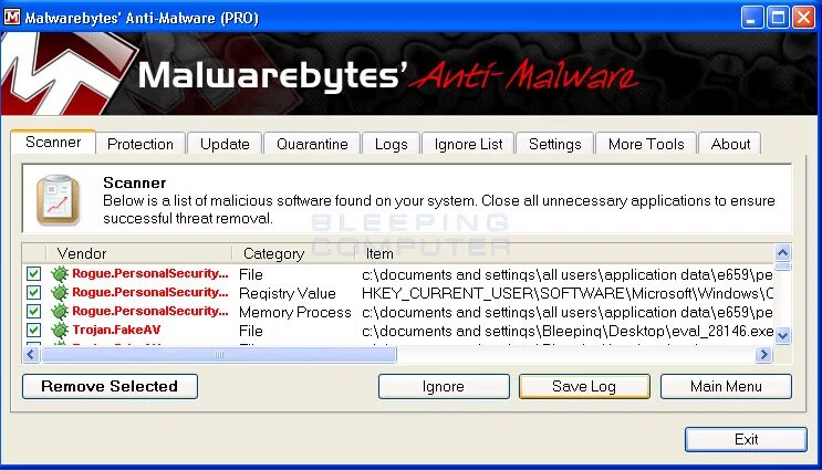 MBAM антивирус. Сканер от Malware. Malwarebytes Quarantine. Троян в System Memory. Save selected