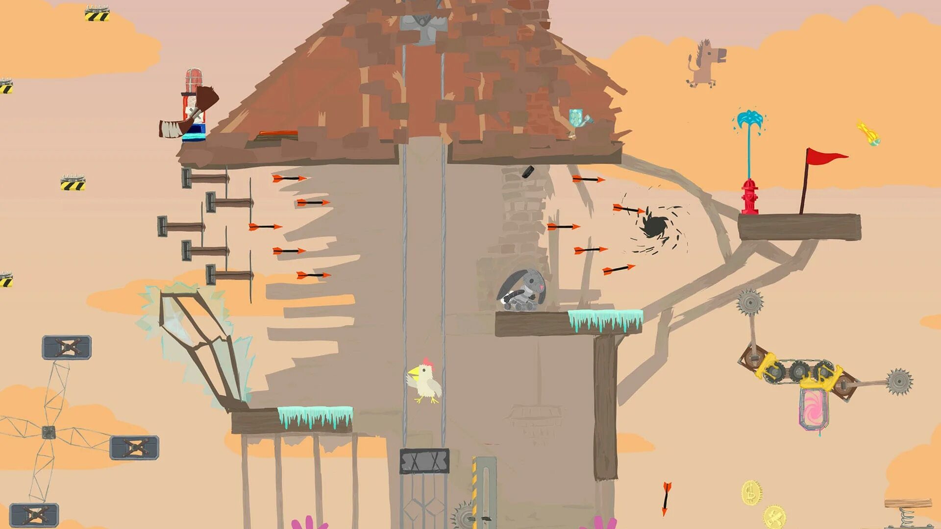 Игру под названием чикен. Ультимейт чикен хорс. игра ultimate chicken horse. ultimate chicken horse ps4. анлимитед чикен хорс.