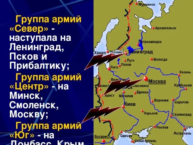 Направление ударов немецкой армии. План Барбаросса Великая Отечественная. Военный план Барбаросса карта.