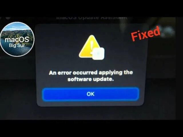 An error while updating. При подготовке обновления произошла ошибка big sur Mac os.