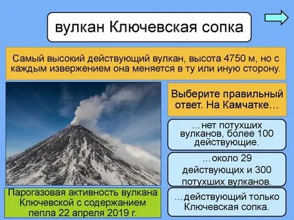 Действует или потух ключевская сопка