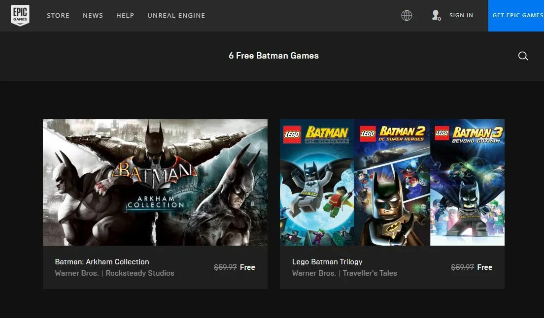 Batman epic games