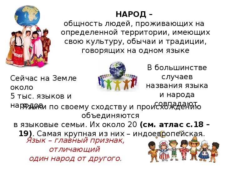 В язык народа входило