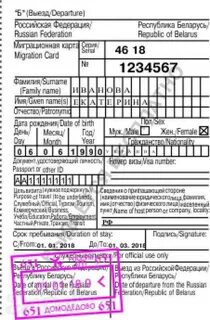 Миграционная карта патенту