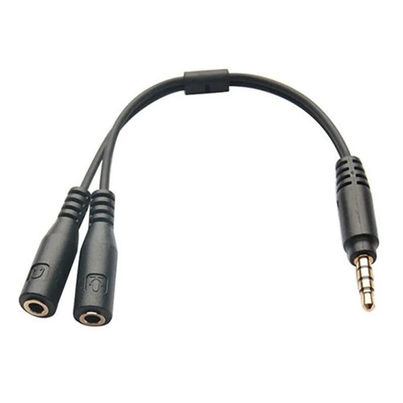 3.5Mm Jack Headphone+Mic Audio Splitter.. 3.5Mm y Splitter Headphone Mic Cable. Переходник Jack 3.5 - 2 Jack 3.5 мама (наушник+микрофон (4pin)) TS-3301 (ot-avc40). Разветвитель аукс - Джек 6,3 стерео. Переходник для проводных наушников