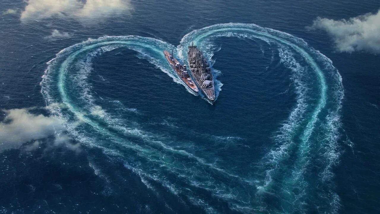 Корабль в океане. Океан любви. Сердце океана. Корабль на волнах.