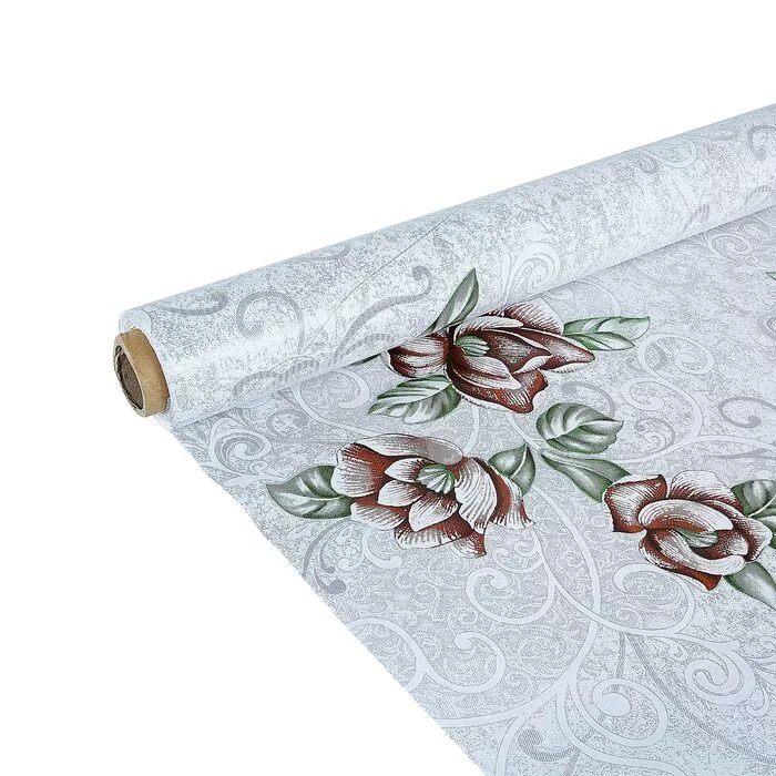 Клеенка столовая на нетканой основе пвх, рулон 1,3*25 м, "медок" голубой. Клеенка на тканевой основе. Основа клеенок. Клеенка столовая пвх "делюкс" 1,38*25м. Основа клеенок.