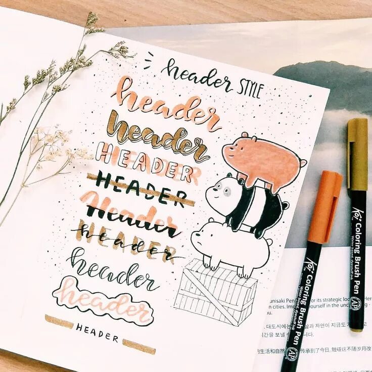 Идеи заголовков. Леттеринг bullet journal. стиль буллет джорнал. красивые заголовки для ежедневника. идеи заголовков для ежедневника.
