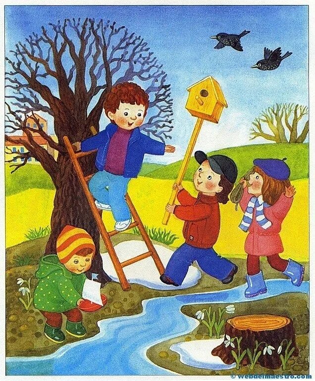 Картину дела. Весна для детей. Весенняя картина для детей. Весна иллюстрации для детей. Весна для дошкольников.