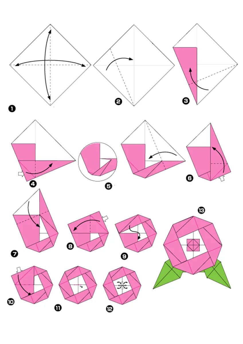 Оригами из бумаги для начинающих поэтапно