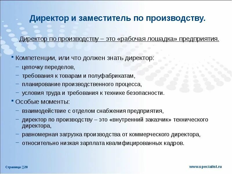 Заместитель директора производства. Зам. Дир. по производству. Помощник директора по производству. Требования к начальнику производства. Заместитель директора полномочия