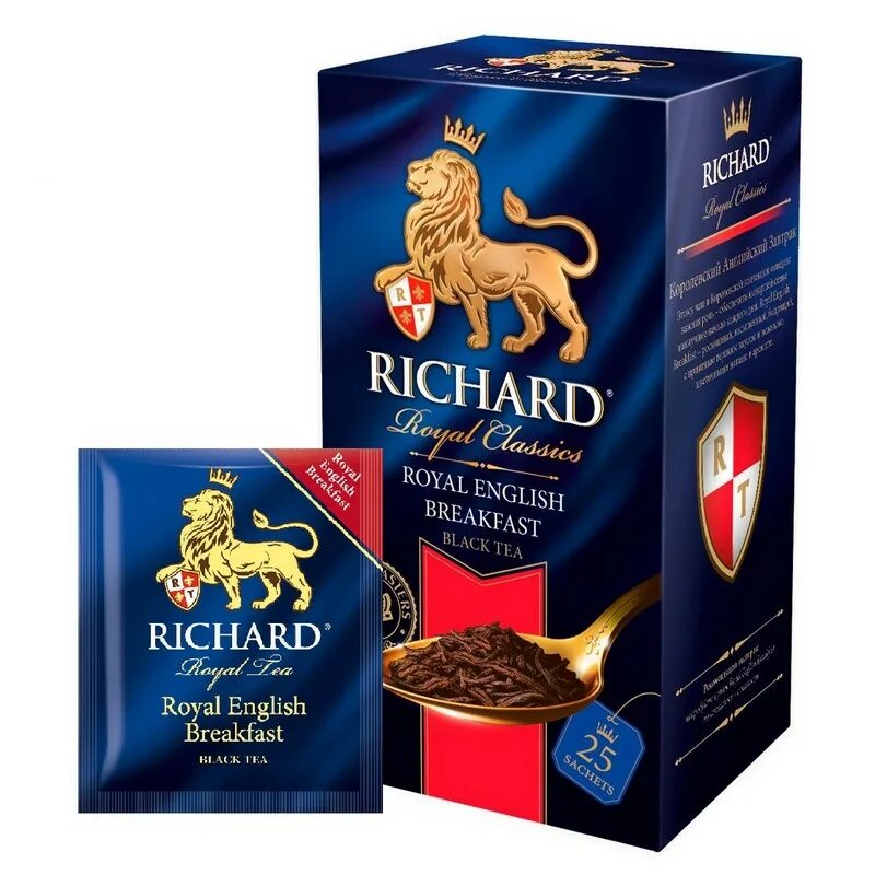 Чай Richard Royal English Breakfast. Чай черный Richard Royal English Breakfast 25 пак. Richard чай в пакетиках