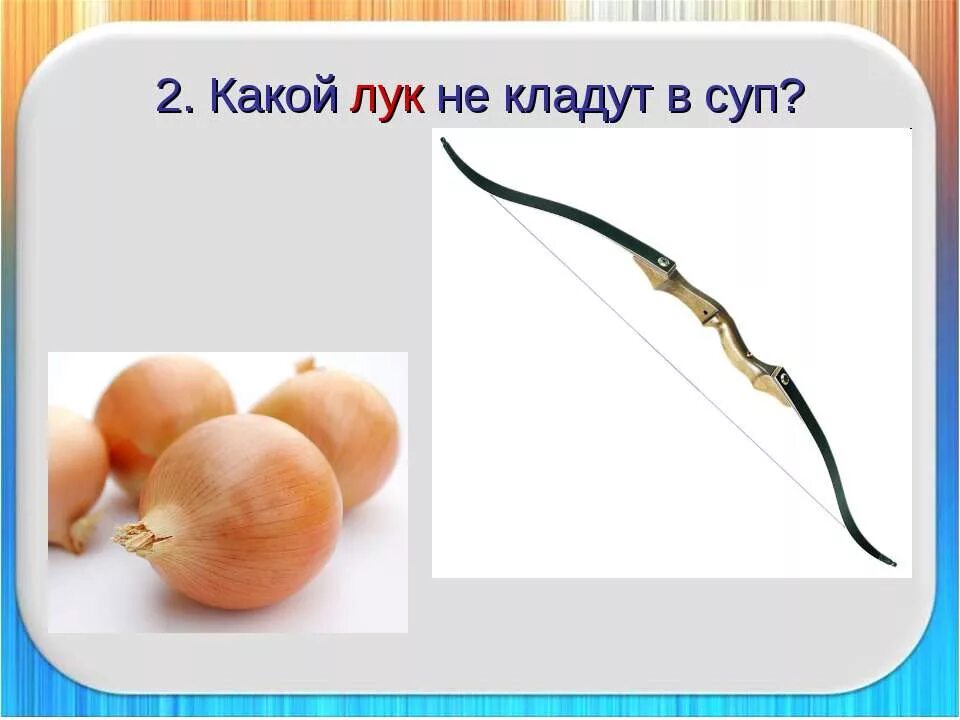 Не ели лук. Лук омонимы. лук и лук омонимы. какой лук не кладут в суп. в какой суп кладут лук.