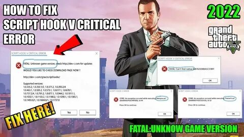 Fatal unknown game version script hook