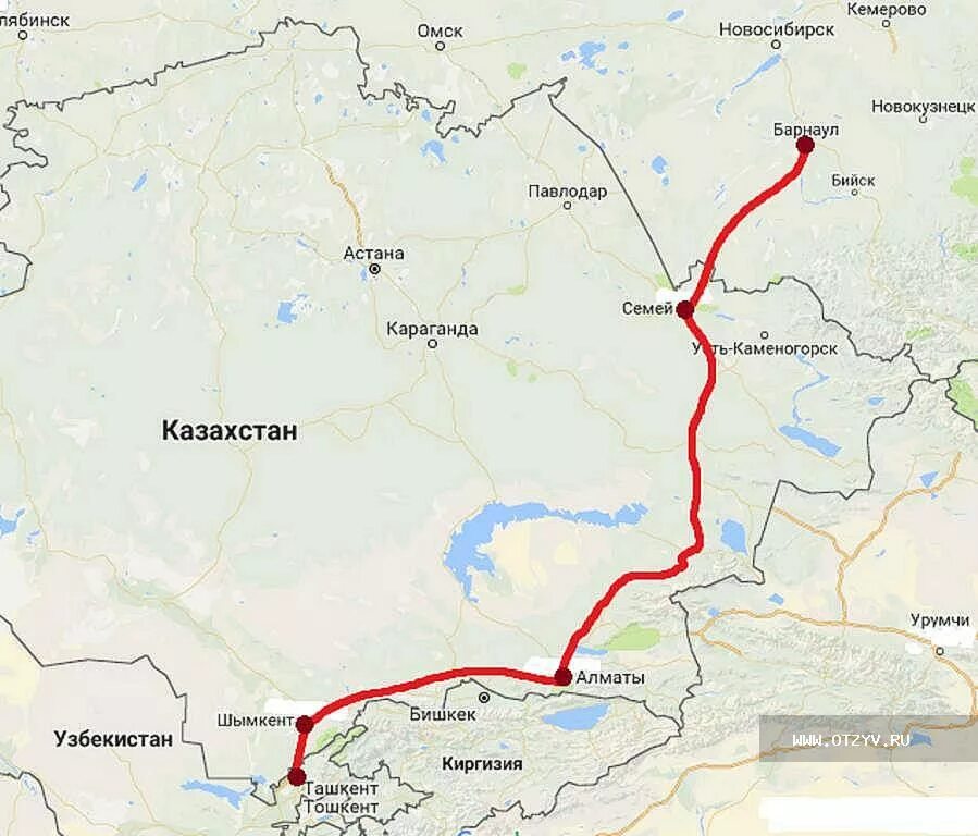 Алматы ташкент расстояние. Маршрут поезда Новосибирск Бишкек на карте. Новосибирск Алматы карта. Дорога от Барнаула до Ташкента. Расстояние от Кемерово до Алматы.