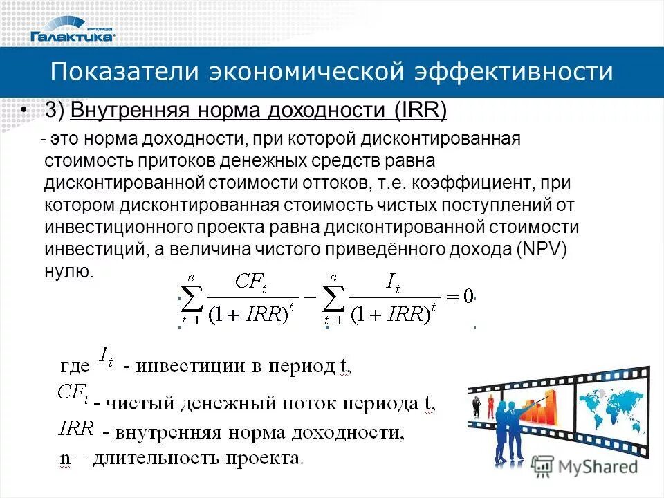 Величину чистого дисконтированного дохода