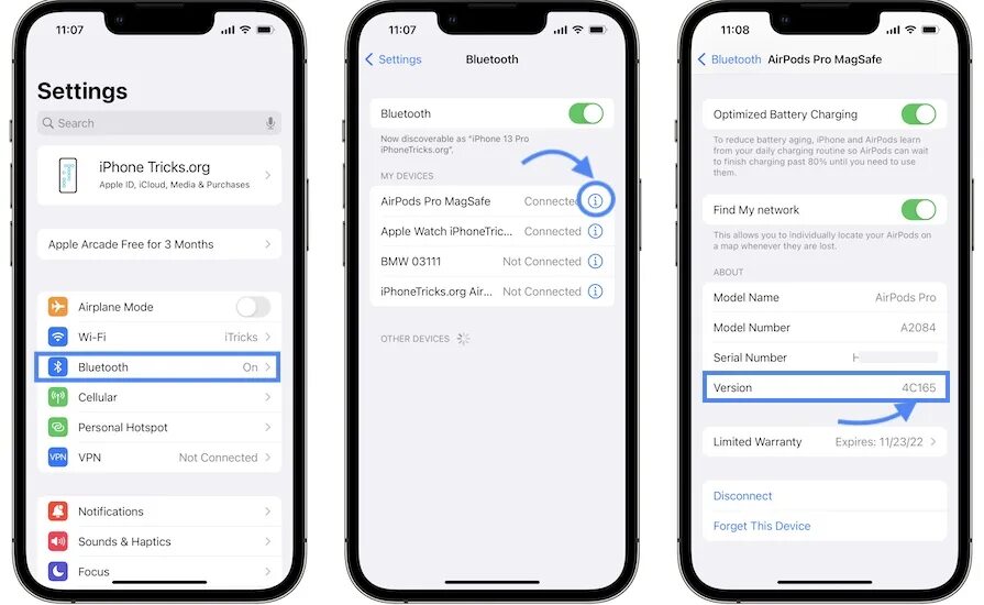 Как отключить чтение сообщений airpods. Прошивки airpods. версии прошивок airpods. обновление прошивки airpods. последняя версия прошивки airpods pro.