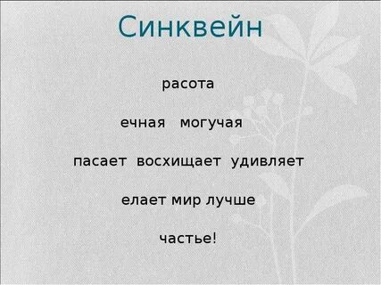 Синквейн юшка