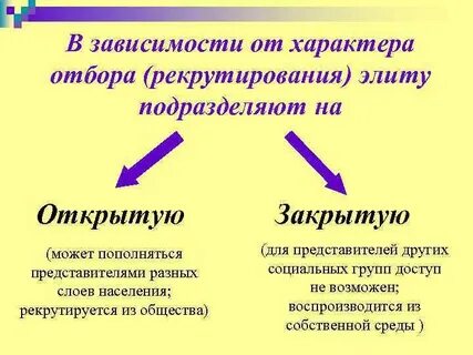 Политическую элиту подразделяют