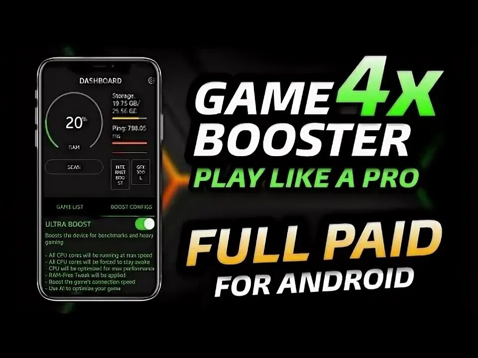 Game booster 4x faster