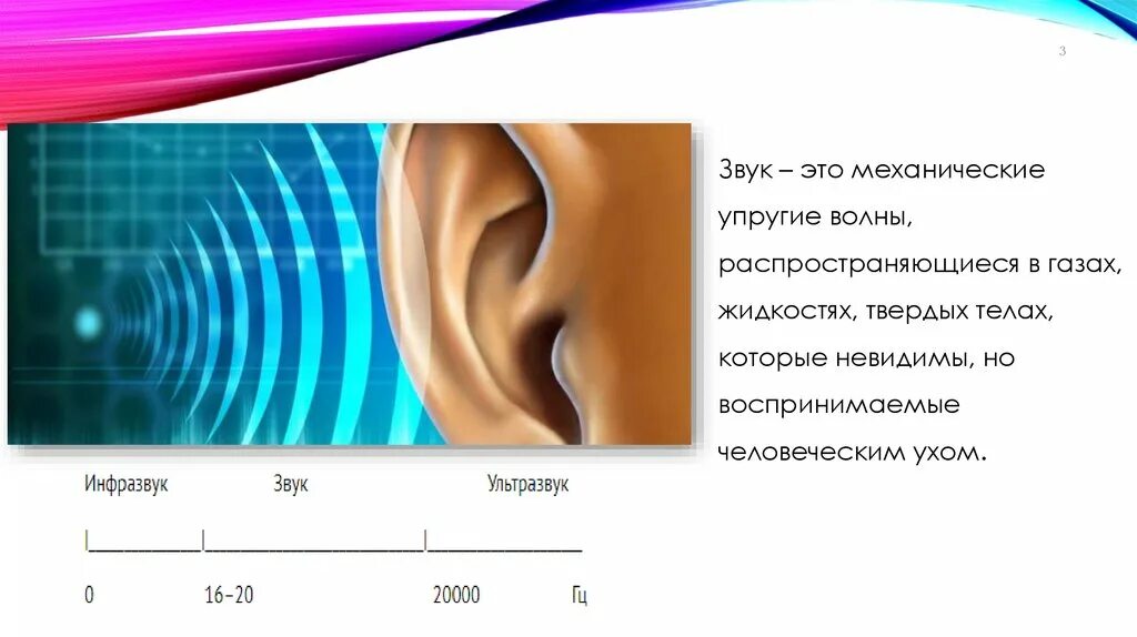 Распространение звуковой волны в ухе. Звук это механические упругие волны. Распространение звуковых волн в твердых телах. Звуковые частоты. Какова частота звука а