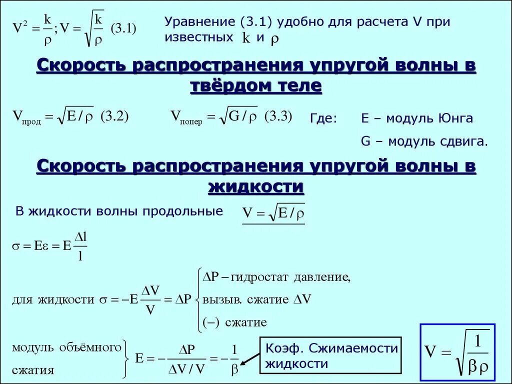 Продольная волна формула. Скорость распространения упругих волн. Скорость распространения продольной волны в упругой среде.. Скорость продольной волны в упругой среде. Скорость распространения упругих волн в упругой среде.