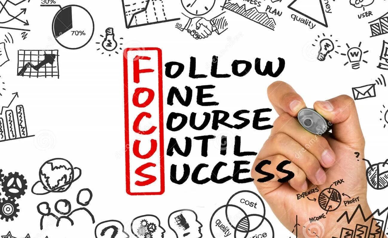 Course one. Follow one course until success. follow one course. follow one course until blue. follow one way until blue.