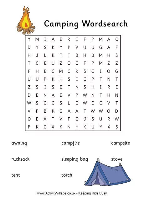 Camping Wordsearch for Kids. Camp задания для детей. Summer activities Wordsearch. Words Camping задание. Camping на английском